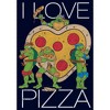 Men's Teenage Mutant Ninja Turtles I Love Pizza Heart Pull Over Hoodie - 2 of 4