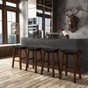 Tangkula Saddle Stools Set of 4 31 Inch Counter Height Stools w/ PU Leather Woven Seat Brown - 3 of 4