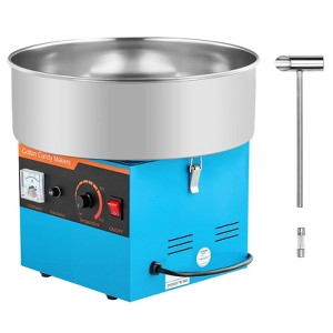 VEVOR Cotton Candy Machine Commercial, 1000W Electric Candy Floss Maker, Easy Use with 15 inch Stainless Steel Bowl and Sugar Scoop, Blue - 1 of 4