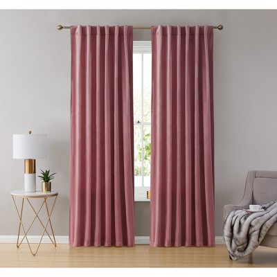 HLC.ME Lopez Velvet Premium Soft Light Filtering Back Tab Rod Pocket Window Treatment Curtain Panels - Set of 2
