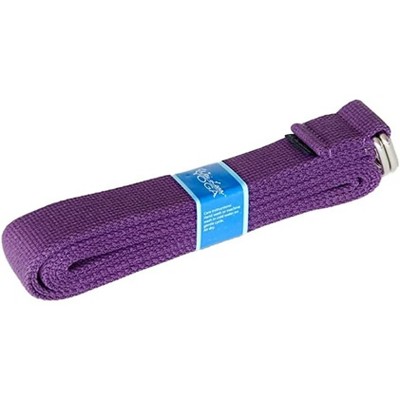 Wai Lana Yoga Straps (Purple)- Cotton Made Durable, Adjustable D-Ring Buckle, 8 Feet, 1.5 Inch Wide, Non-Elastic