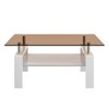 Racxily Rectangle Coffee Table, Tempered Glass Top with MDF Layer for Living Room - 2 of 4