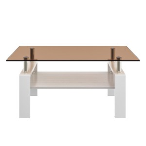 Dolonm Rectangle Glass Coffee Table, Coffee Table, Modern Side Center Tables for Living Room, Living Room Furniture - 1 of 4