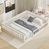 1pc Full Size Bed Frame, Solid Wood Upholstered Platform with Guardrail & Pillow, No Box Spring Needed - Baofuwish - 2 of 4
