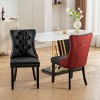 Set of 2 American PU Leather Upholstered Dining Chairs with Wooden Frame Nailhead Trim and Velvet Back, Kitchen Side Chairs-Koiai - 2 of 4