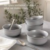 over&back Set of 4 26oz Rimmed Hand-Finished Stoneware Cereal Bowls Semi-Matte - 4 of 4