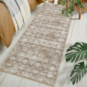 Area Rugs Floral Printed Indoor Mat Soft Non Slip Low Pile Washable Rug Modern Rug for Living Room - 1 of 4