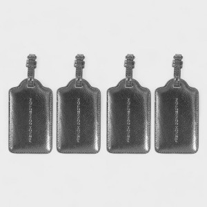 French Connection 4-Pack Premium Luggage Tags - Durable Faux Leather Travel ID Labels with Secure Buckle - 1 of 4
