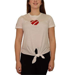 Reebok Womens Tie Front Graphic T-Shirt, White, Medium - 1 of 4
