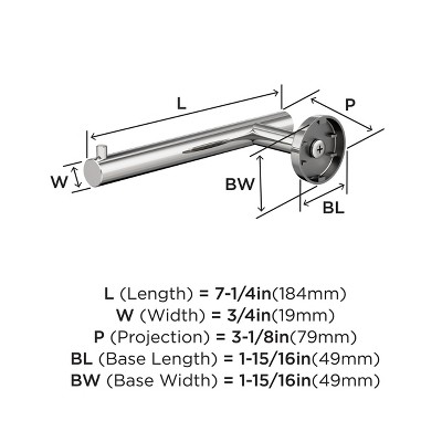 Polished Stainless Steel Modern Single Post Toilet Paper Holder