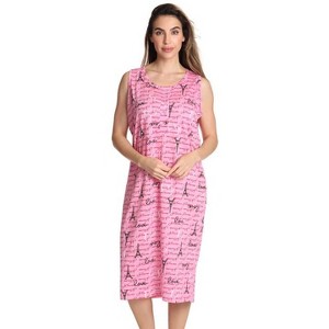 Just Love Womens Nightgown - Sleeveless Henley Oversized Sleepwear Gown - 1 of 3