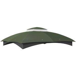 Outsunny 10' x 12' Gazebo Canopy Replacement, 2-Tier Outdoor Gazebo Cover Top Roof with Drainage Holes for 84C-210 Series (TOP ONLY), Green - 1 of 4