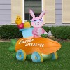 Gemmy Airblown Inflatable Easter Bunny Speedster, 3 ft Tall, Pink - 2 of 3