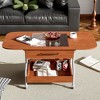 Vynxaria Folding Tables - Modern Extendable Coffee Table with Wheels, Drawer, and 2-Tier Storage - 3 of 4