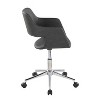 TiramisuBest Contemporary Grey Faux Leather Task Chair: Adjustable Height, 360¡ã Swivel, Chrome Base & Casters - 2 of 4