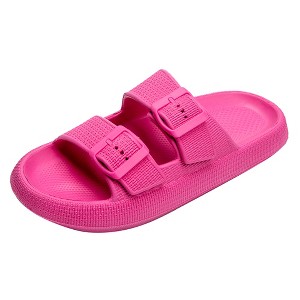 Womens Slip-on Sandals – Casual, Cute & Comfortable Slippers for Summer – Use Indoor or Outdoor adjustable buckle straps - 1 of 4