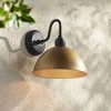 Possini Euro Design Miles 12 1/2" High Modern Industrial Outdoor Wall Light Fixture Mount Porch House Exterior Outside Weatherproof Black Gold - 2 of 4