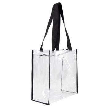 Juvale 2 Pack Stadium Approved Clear Tote Bags, 12x6x12 Large Plastic Beach  Bags with Handles