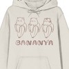 Bananya Character Outlines Adult Sand Long Sleeve Hooded Sweatshirt-XXL - 2 of 3