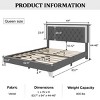 1pc Bed Frame Upholstered Velvet Platform with LED Headboard, No Box Spring Needed, Modern Design for Bedroom - Baofuwish - 4 of 4