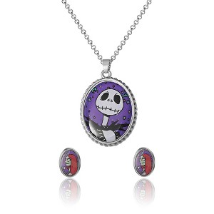 Nightmare Before Christmas Jewelry Set - Jack & Sally Necklace and Earrings - 1 of 4