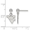 Black Bow Jewelry Sterling Silver West Virginia Mountaineers NCAA Dangle Earring - image 2 of 3