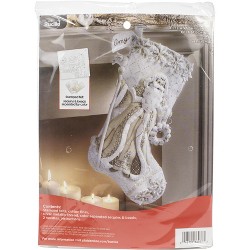 Kit Couronne De Noël En Feutre Bucilla - Motif Chats Festifs - Dimensions 37,5x37,5 Cm