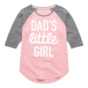 Girls' - Instant Message - Dad Set Little Girl Shirt Tail Raglan Graphic T-shirt - 1 of 4
