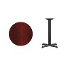 Flash Furniture 24'' Round Mahogany Laminate Table Top with 22'' x 22'' Table Height Base - 2 of 2