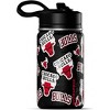 NBA Chicago Bulls 14oz Kids Stainless Steel Water Bottle With Straw Lid and Flexible Handle - 2 of 4