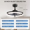Airsurfer 20" Ceiling Fan with Light and Remote Control Ceiling Fan with Reversible Blades, 3-Color Dimmable LED Light, 6-Speed DC Motor - 3 of 4