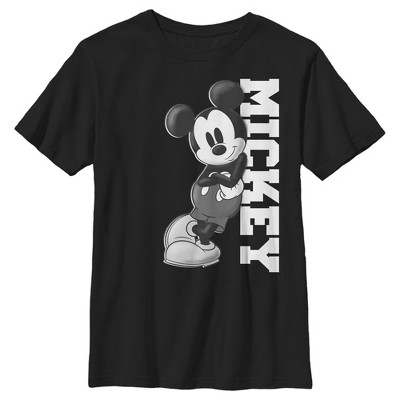 Boy's Husky Mickey & Friends Black And White Mickey Mouse - Black ...