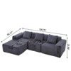 VASIP L-Shaped Modern Minimalist Modular Sectional Sofa, Plush Cloud Upholstered Couch with Deep Seats ,for Living Room,Apartment,White - 2 of 4
