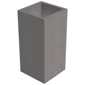 Vioscapes Square Coffee Bean Husk & Recycled Plastic Outdoor Planter Box Gray 4.7"x4.7" - 1 of 4