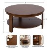 Kate and Laurel Foxford Round Wood Coffee Table, 34x34x17, Walnut Brown - 2 of 4