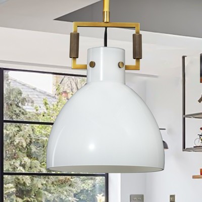 CityFurn 1-Light Industrial Bowl Metal Pendant Light for Kitchen Island