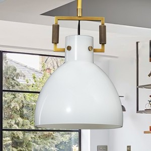 CityFurn 1-Light Industrial Bowl Metal Pendant Light for Kitchen Island - 1 of 4