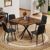 TiramisuBest Modern 7-Piece Dining Table Set with Faux Marble Compact 55Inch Kitchen Table Set for 6, White+Cherry - 3 of 4
