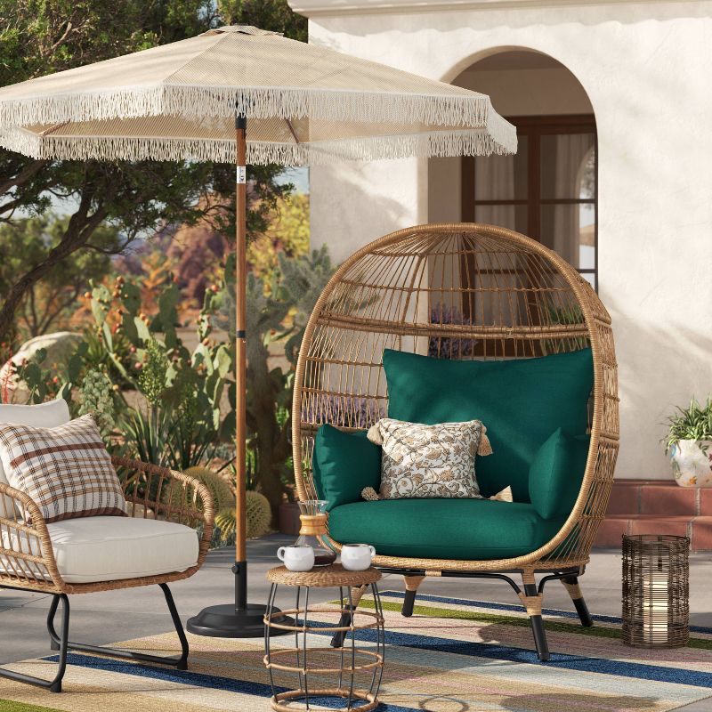 Southport Steel Outdoor Patio Chair, Egg Chairs Jade Cushions with Wicker &#38; Black Steel Frame - Threshold&#8482;, 3 of 8