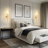 DORESshop 8 in. 1-Light Gold Wall Sconce, Wall Sconce with Detachable Bulbs and Fabric Shade for Living Room (2-Pack) - 3 of 4