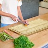 Extra Large Bamboo Cutting Board 24x18, Organic Carving Board with Juice Groove & Handles, Durable Chopping Board for Meat, Vegetables Easy to Clean - 3 of 4