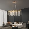 Modern Golden Pendant Light With Cascading Crystal Strands,Chandeliers Chandelier,Chandeliers With Crystals-The Pop Home - 3 of 4