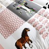 Acoinel 3 Pcs Farmhouse Animal Patchwork Lightwight Ultra Soft Comforter Set with 2 Pillowcases, Pink - 4 of 4