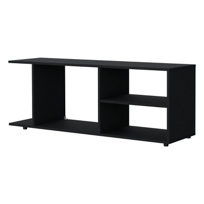 GlasFlength TV Stands and Consoles TV Console Table TV Center TV Stand with Open Storage Shelves for Living Room, Black, 47.4"*13.7"*17.8"