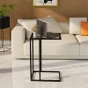 Simple Trending C-Shaped Glass End Table, Tempered Glass Side Table - 4 of 4