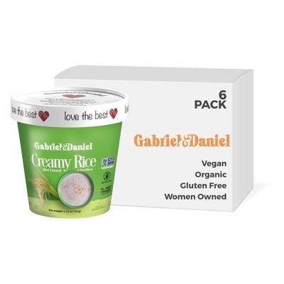 Gabriel and  Daniel Creamy Rice Hot Cereal Cup – Gluten-Free, Organic, Non-GMO, Instant Breakfast – 6 Pack