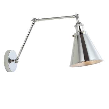 7" Adjustable Arm Metal Rover Wall Sconce (Includes Energy Efficient Light Bulb) Silver - JONATHAN Y