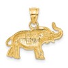 Black Bow Jewelry 14k Yellow Gold Diamond Cut Trumpeting Elephant Pendant - 3 of 4