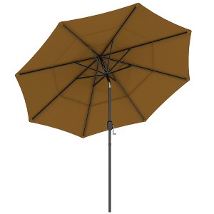 Aghana Digitals 9FT 3-Tier Outdoor Umbrella with Crank & Push-Button Tilt, Wind-Resistant Vents for - 1 of 4