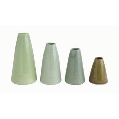 4pc Decorative Terracotta Vases Green - 3R Studios